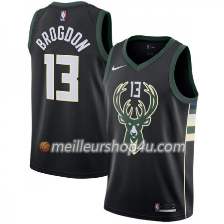 Maillot Basket Homme Milwaukee Bucks Malcolm Brogdon 13 Nike 2017-18 Noir Swingman
